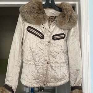 Beautiful Cache jacket with Fur and Leather Trim